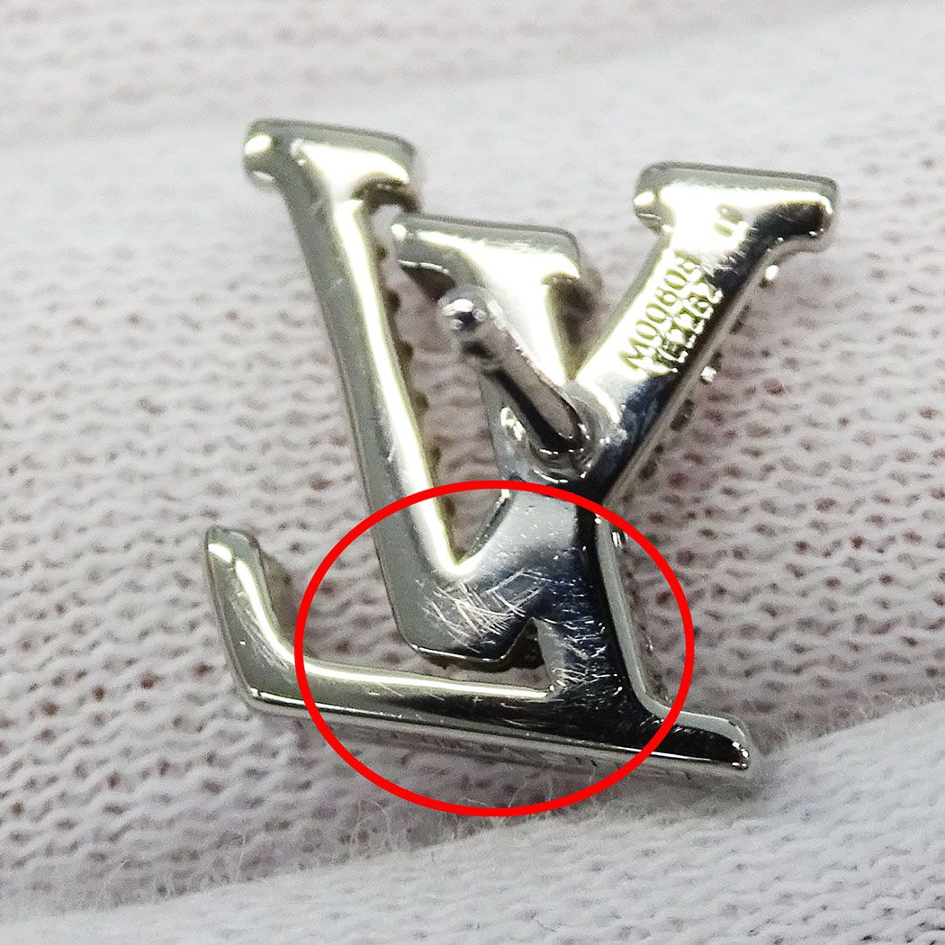 Louis Vuitton Earrings Rhinestone Metal LV Iconic Strass Silver Large Logo — view 9