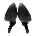 Gucci Ankle Boots Side Zip Heels 39 Leather Logo Black — view 6