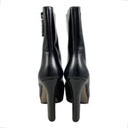 Gucci Ankle Boots Side Zip Heels 39 Leather Logo Black — view 4