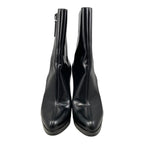 Gucci Ankle Boots Side Zip Heels 39 Leather Logo Black — view 3