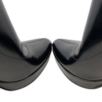 Gucci Ankle Boots Side Zip Heels 39 Leather Logo Black — view 7