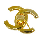 Chanel Brooch Turnlock Gold Logo Vintage