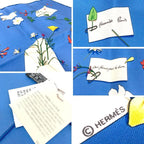 Hermes Scarf Carre 45 Des Fleurs Pour le Dire Flower Letter Blue — view 3
