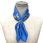 Hermes Scarf Carre 45 Des Fleurs Pour le Dire Flower Letter Blue — view 2