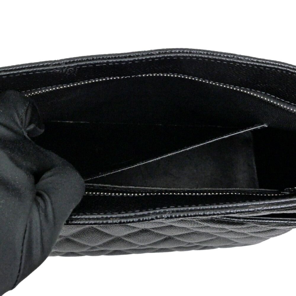 Chanel Quilted Reissue Tote Black Silver Caviar Leather Handbag CC Logo — view 8