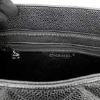 Chanel Quilted Reissue Tote Black Silver Caviar Leather Handbag CC Logo — view 9