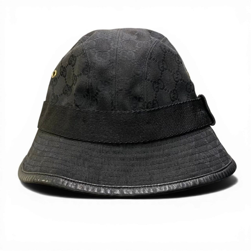 Gucci Gold Plate GG Canvas Bucket — view 4