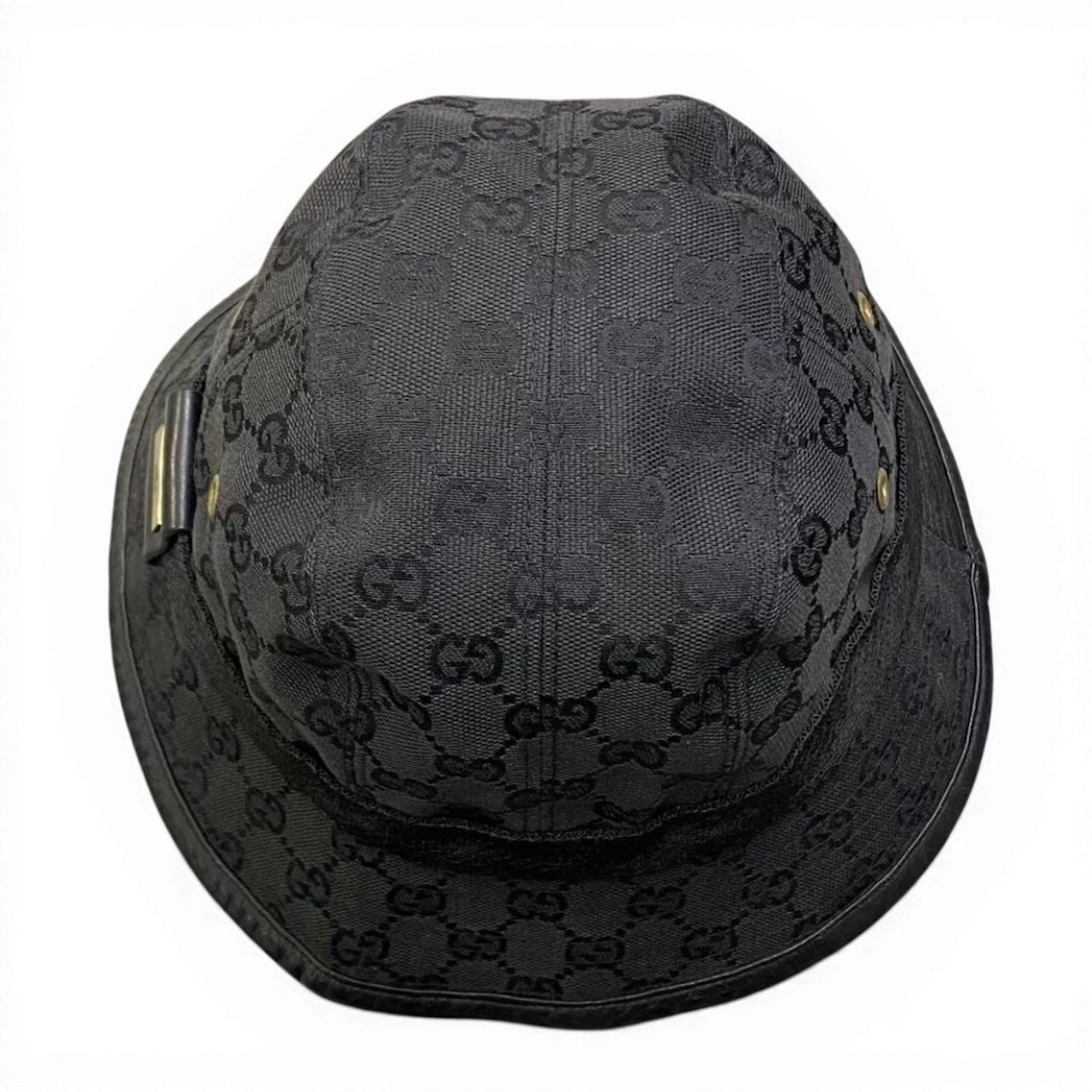 Gucci Gold Plate GG Canvas Bucket — view 6
