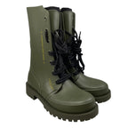 Dior Rain Boots Lace Up 35 Rubber Logo Green Black — view 2