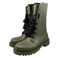 Dior Rain Boots Lace Up 35 Rubber Logo Green Black