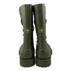 Dior Rain Boots Lace Up 35 Rubber Logo Green Black — view 4