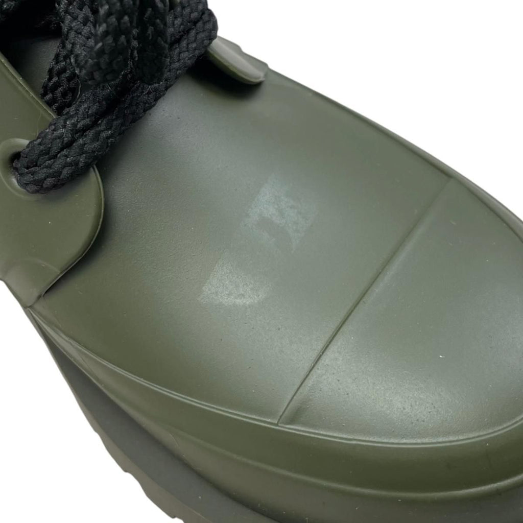 Dior Rain Boots Lace Up 35 Rubber Logo Green Black — view 9