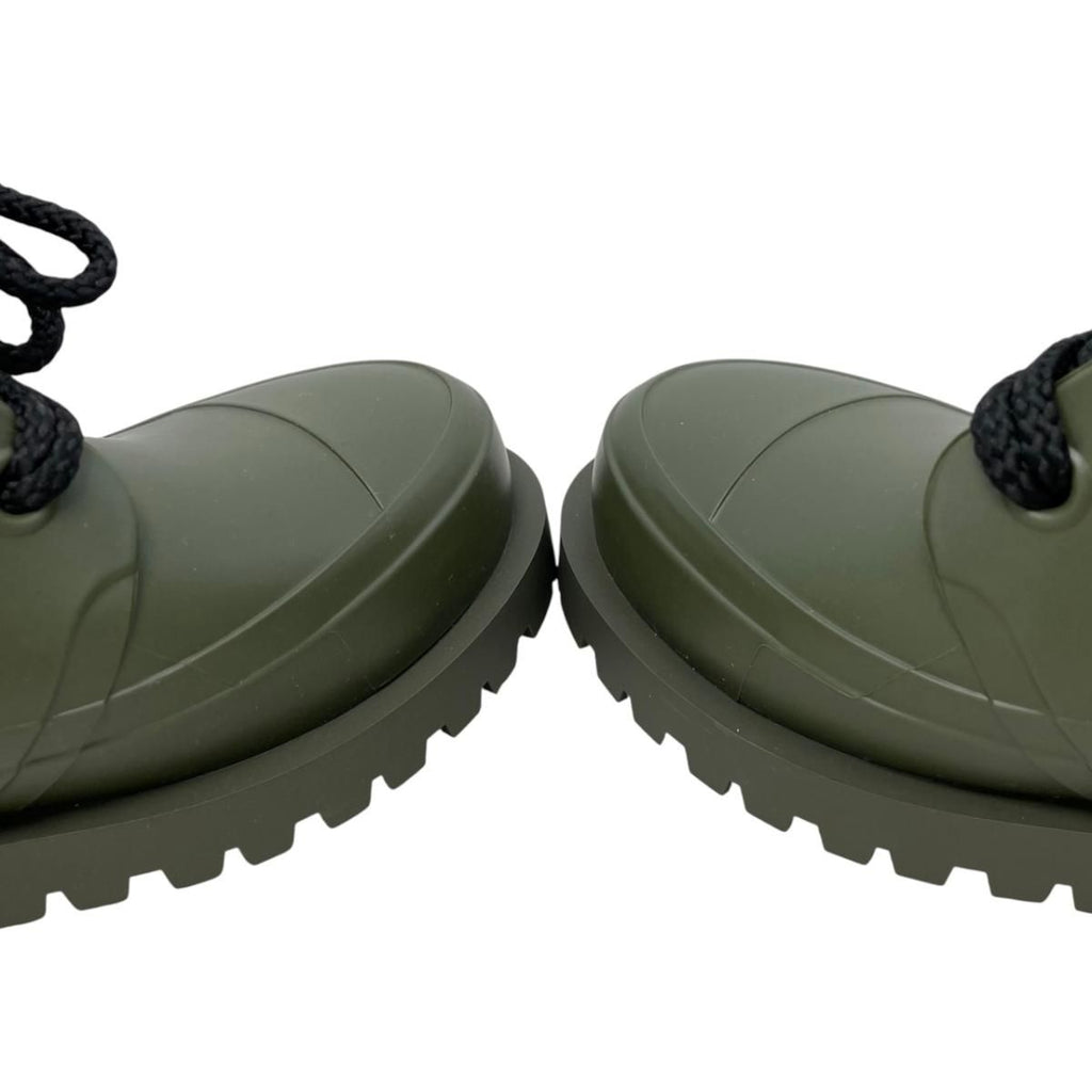 Dior Rain Boots Lace Up 35 Rubber Logo Green Black — view 7