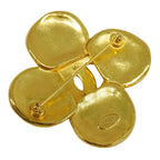 Chanel Brooch Gold Large Clover Logo Vintage — view 2