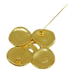 Chanel Brooch Gold Large Clover Logo Vintage — view 4