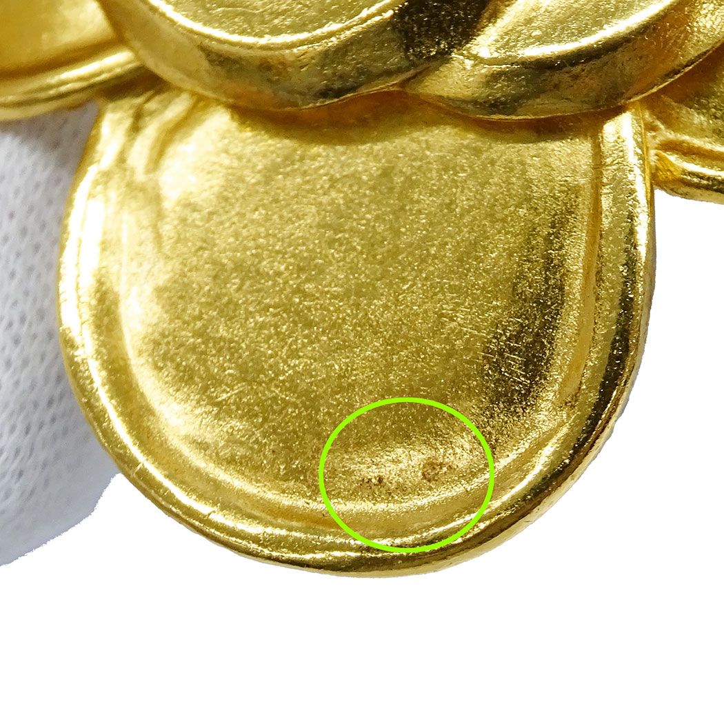 Chanel Brooch Gold Large Clover Logo Vintage — view 7