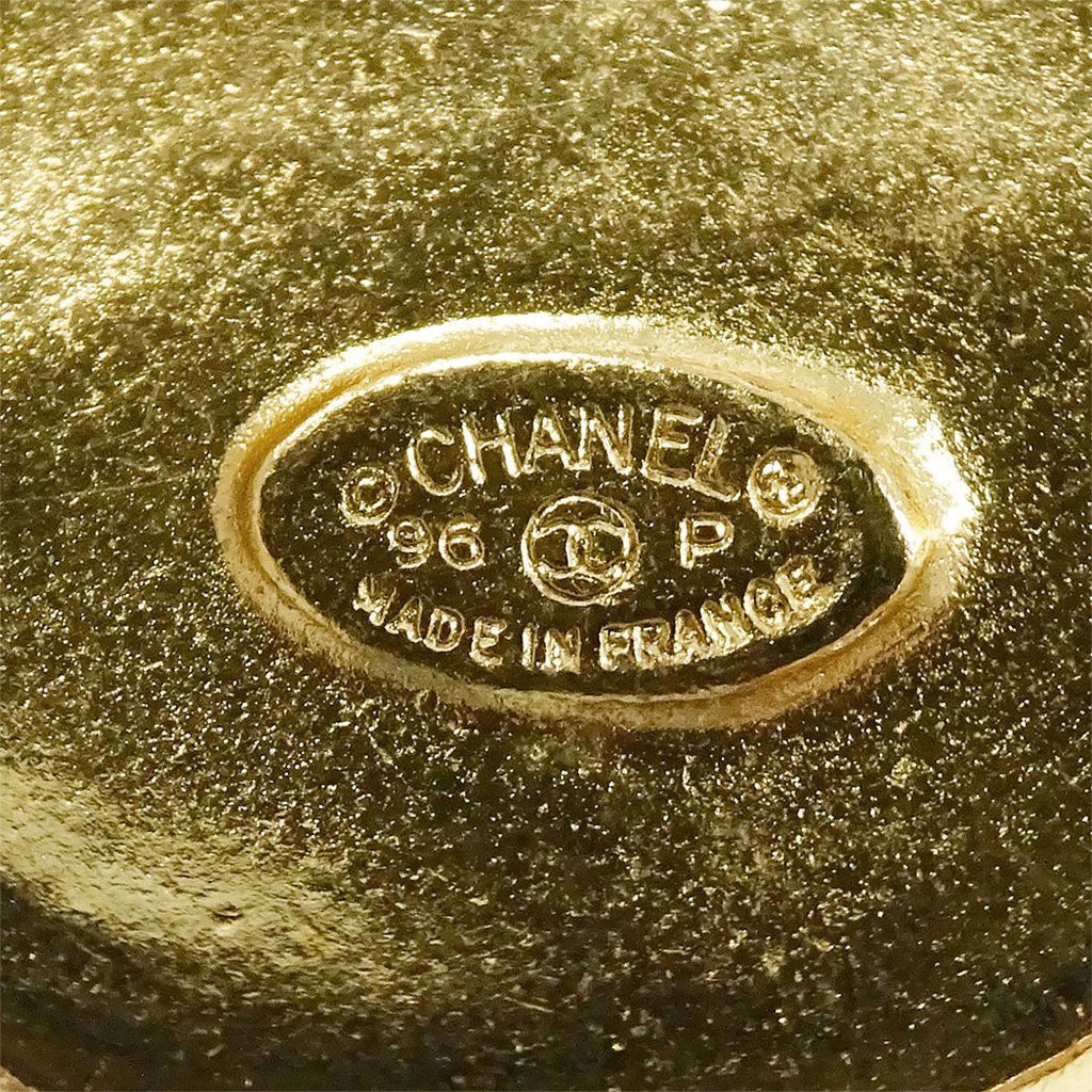 Chanel Brooch Gold Large Clover Logo Vintage — view 5