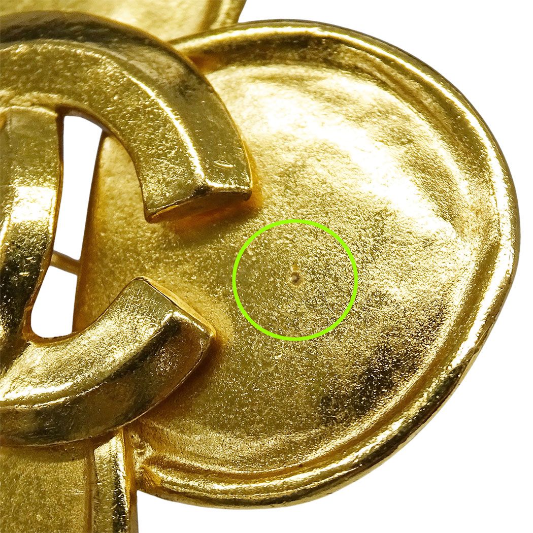 Chanel Brooch Gold Large Clover Logo Vintage — view 8