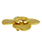 Chanel Brooch Gold Large Clover Logo Vintage — view 3