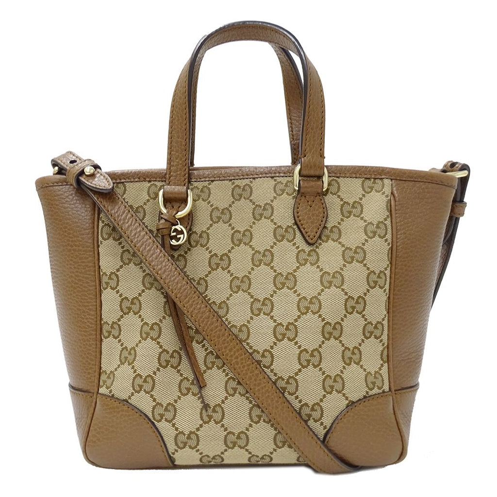 Gucci 2-Way Shoulder Bag GG Canvas Brown Beige Going Out Crossbody Simple