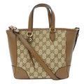 Gucci 2-Way Shoulder Bag GG Canvas Brown Beige Going Out Crossbody Simple
