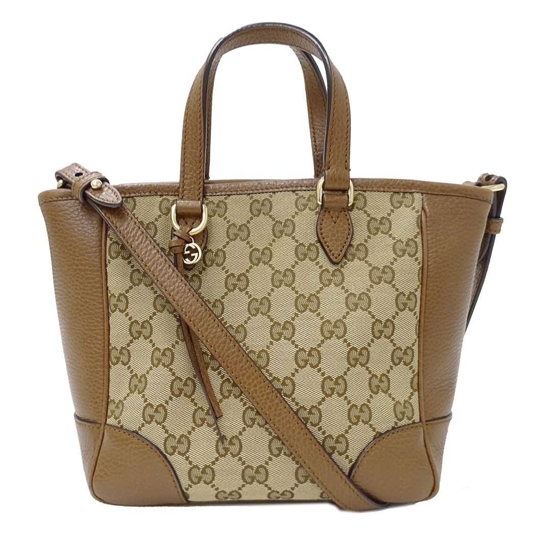 Gucci 2-Way Shoulder Bag GG Canvas Brown Beige Going Out Crossbody Simple