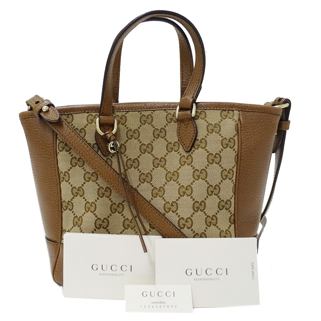 Gucci 2-Way Shoulder Bag GG Canvas Brown Beige Going Out Crossbody Simple — view 8
