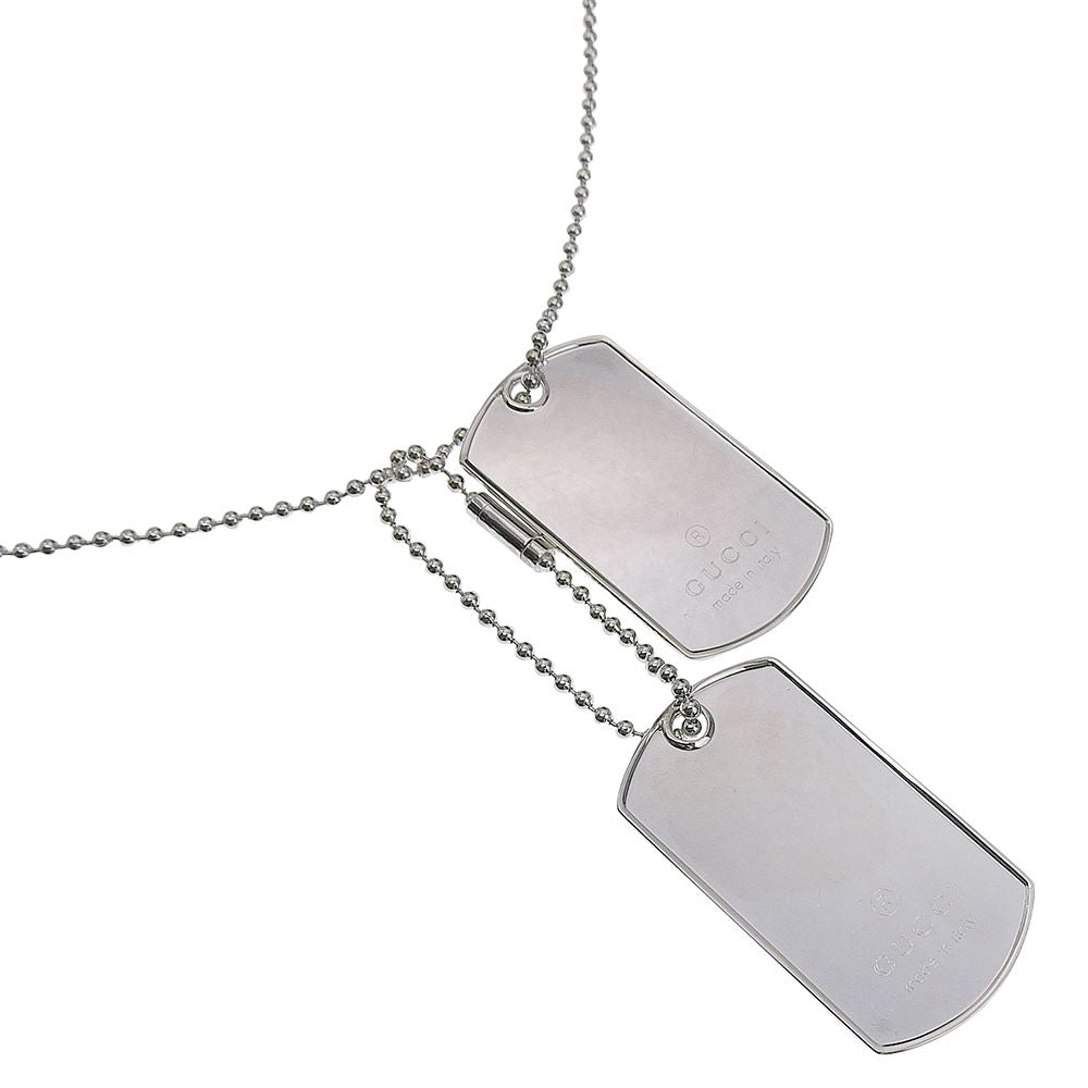 Gucci Dog Tag Ball Chain 925 Sterling Silver Necklace