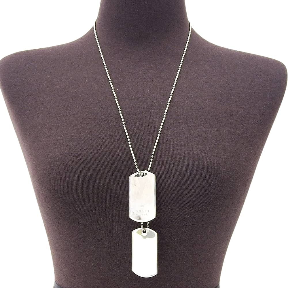 Gucci Dog Tag Ball Chain 925 Sterling Silver Necklace — view 2