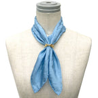 Hermes Pocket Square Grand Scarf Pochette Faconnee Light Blue Silk 100% — view 2