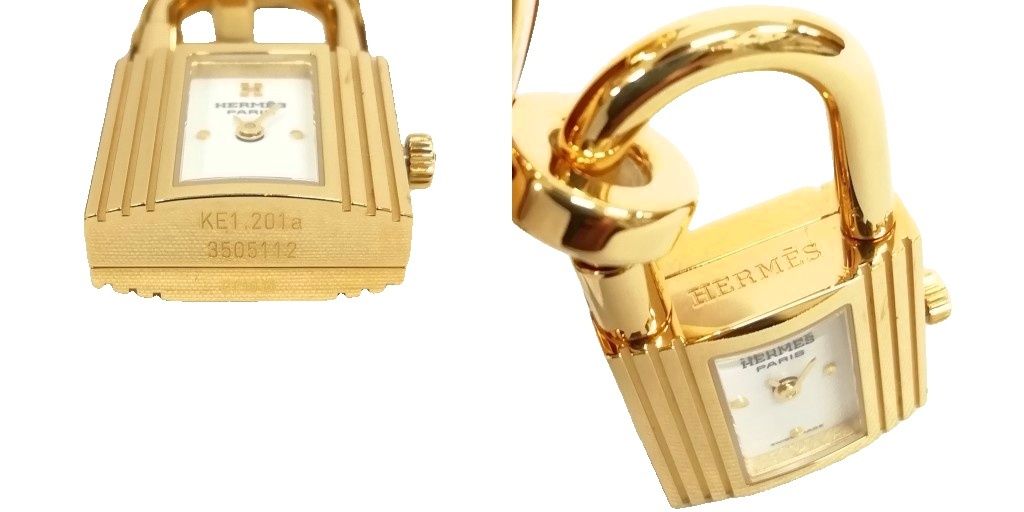 Hermes Kelly Watch Double Tour Gold Brown Leather — view 6