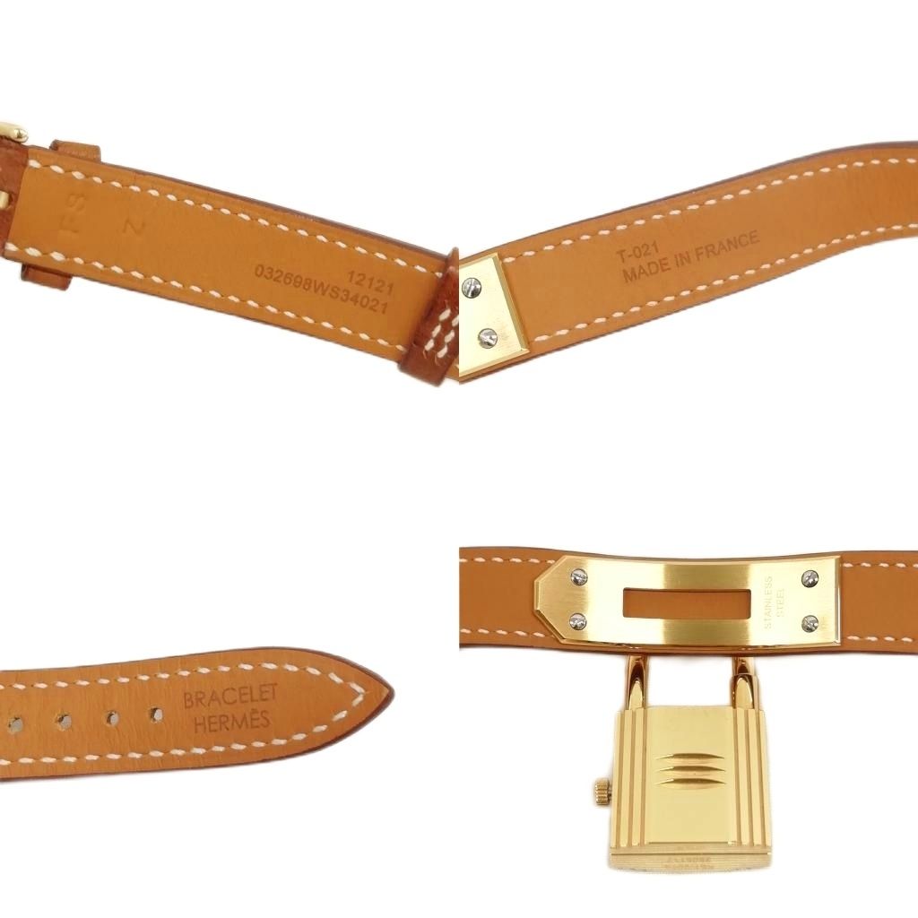 Hermes Kelly Watch Double Tour Gold Brown Leather — view 8