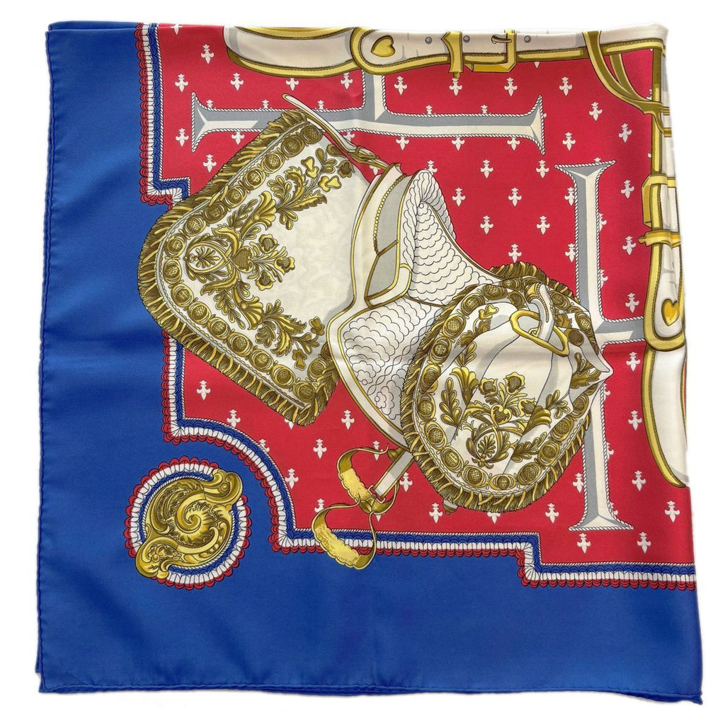 Hermes Scarf Carre 90 Selles a Housse Blue Saddle Cover — view 4