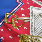Hermes Scarf Carre 90 Selles a Housse Blue Saddle Cover — view 9