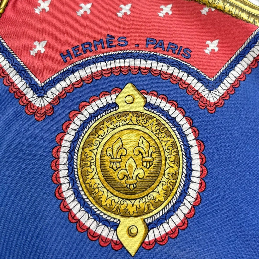 Hermes Scarf Carre 90 Selles a Housse Blue Saddle Cover — view 7