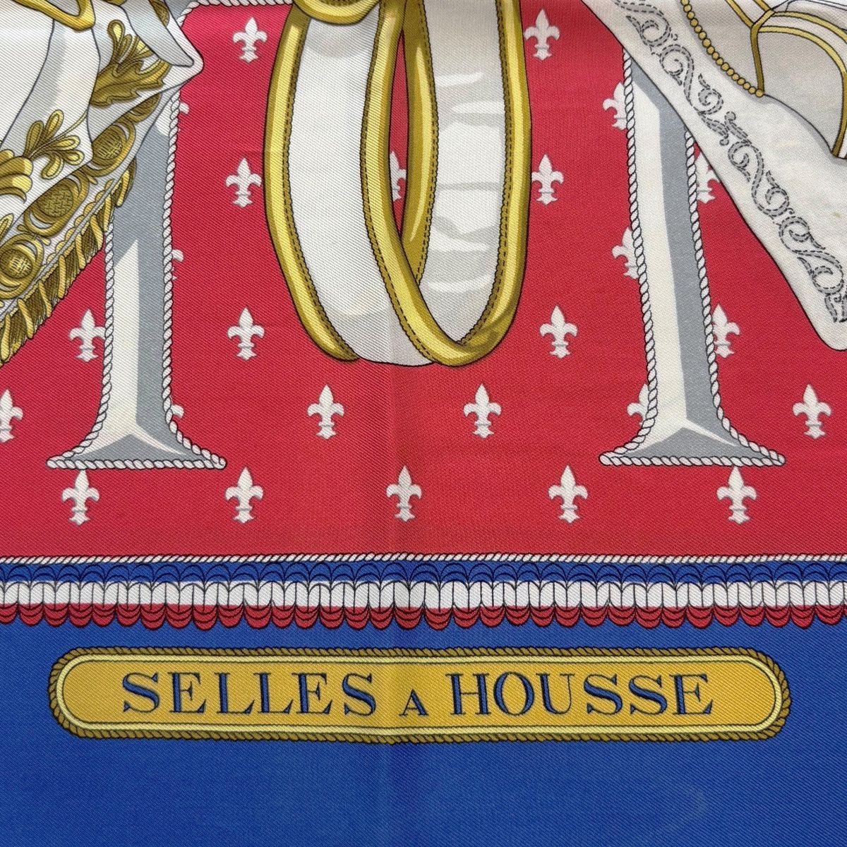 Hermes Scarf Carre 90 Selles a Housse Blue Saddle Cover — view 8