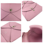 Hermes Calvi Duo Mauve Sylvestre Pink Silver Chevre Coin Case Card — view 7