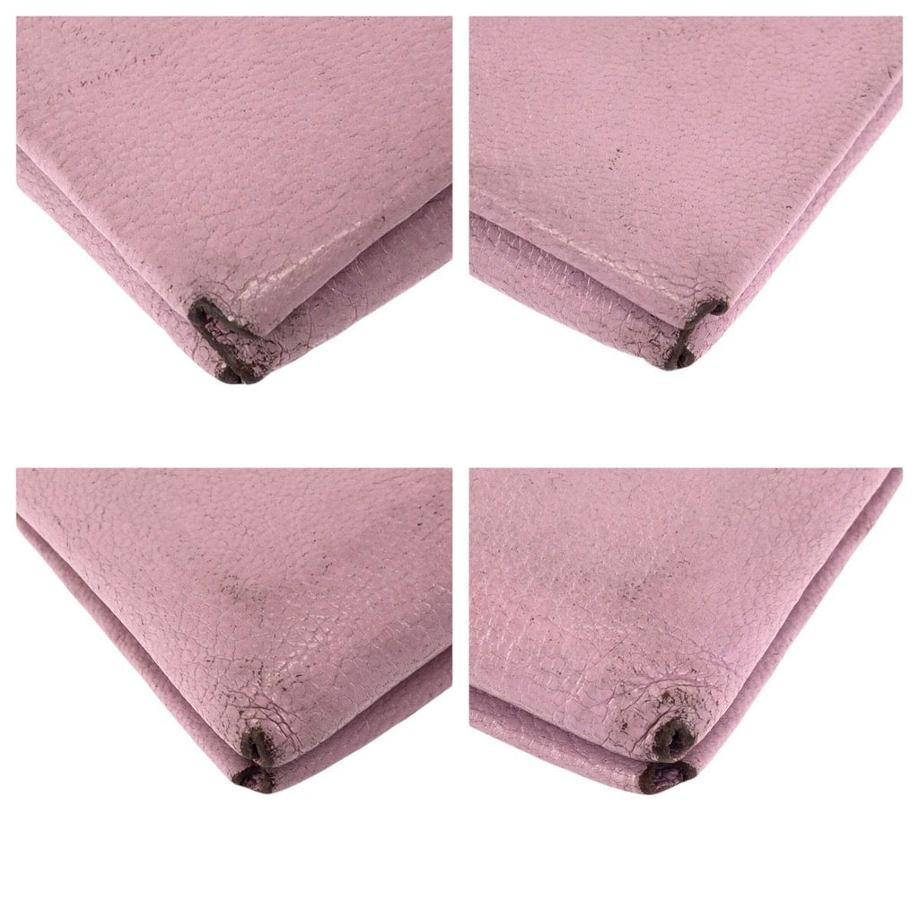 Hermes Calvi Duo Mauve Sylvestre Pink Silver Chevre Coin Case Card — view 3