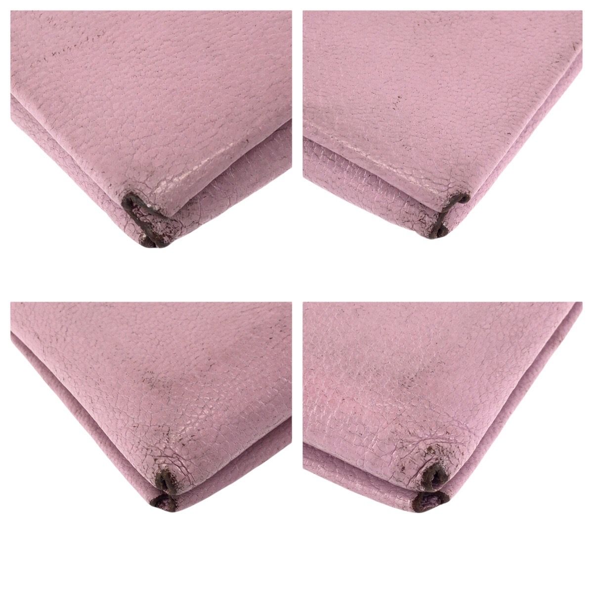 Hermes Calvi Duo Mauve Sylvestre Pink Silver Chevre Coin Case Card — view 3
