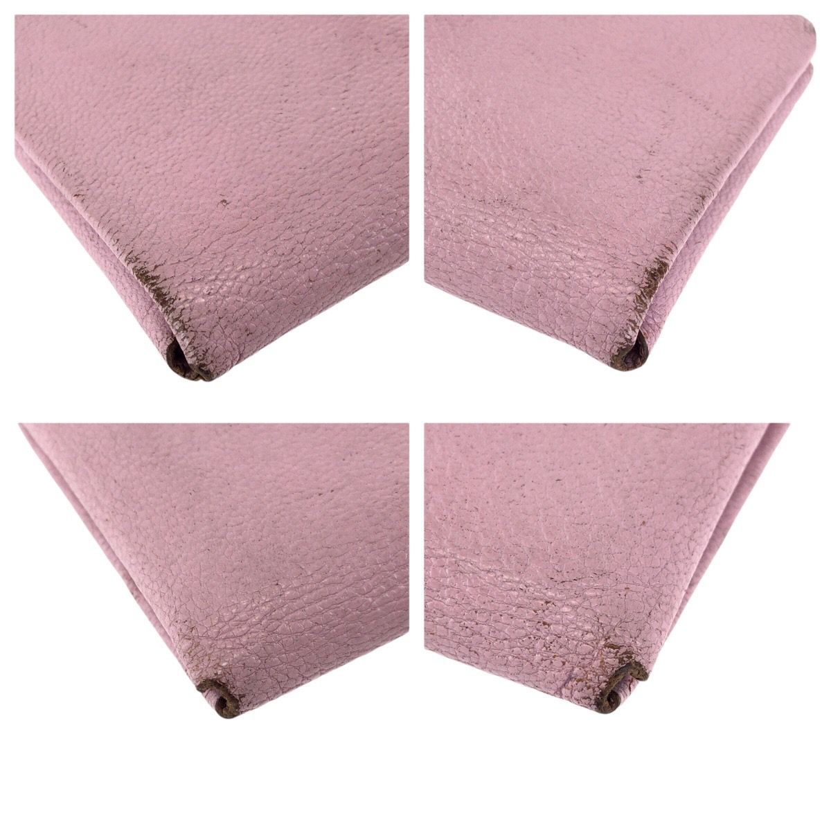 Hermes Calvi Duo Mauve Sylvestre Pink Silver Chevre Coin Case Card — view 4