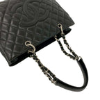 Chanel Grand Shopping Tote GST Quilted CC Logo Caviar Leather Black — view 4