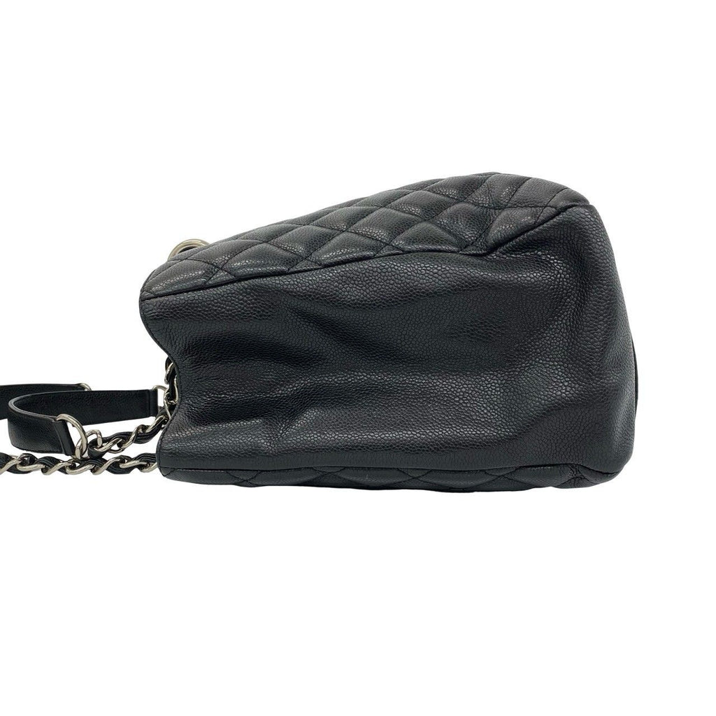 Chanel Grand Shopping Tote GST Quilted CC Logo Caviar Leather Black — view 5