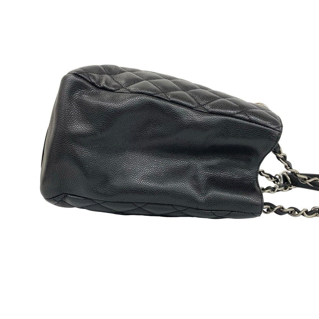 Chanel Grand Shopping Tote GST Quilted CC Logo Caviar Leather Black — view 6