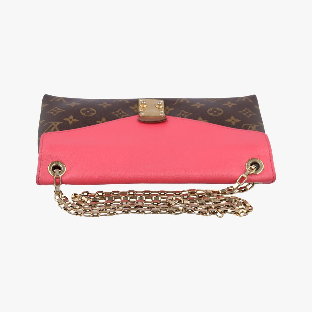 Louis Vuitton Pallas Chain Monogram Brown Poppy Petal Canvas Calf Leather — view 8