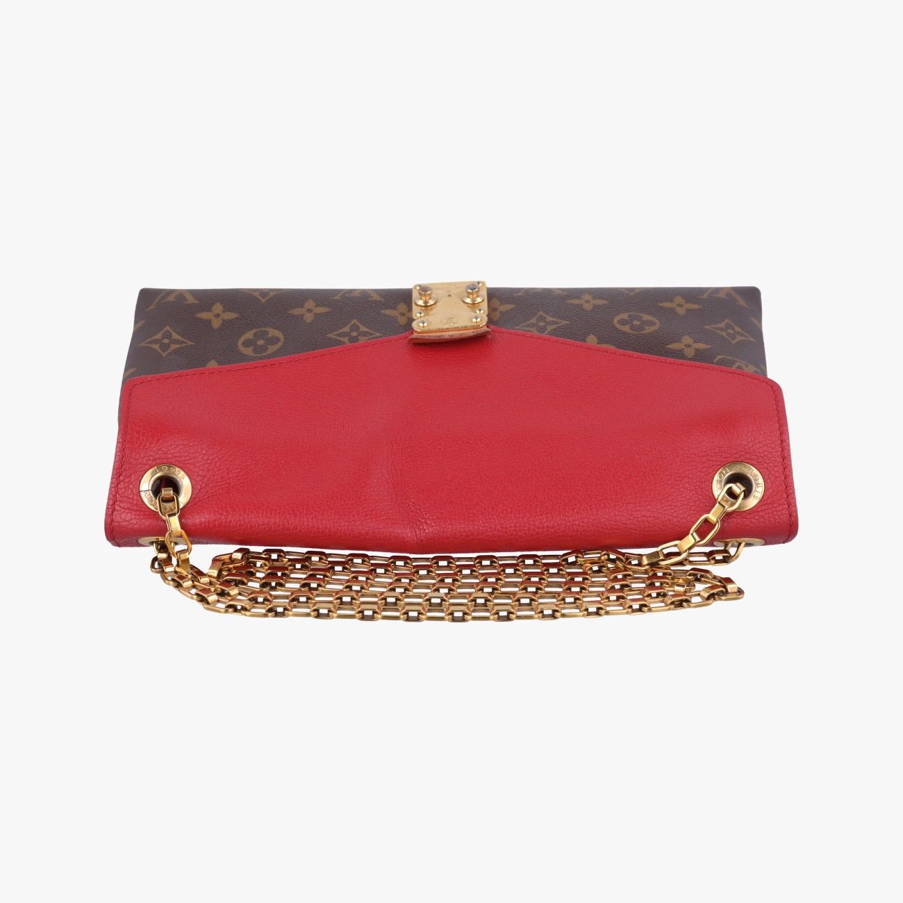 Louis Vuitton Pallas Chain Monogram Brown Cerise Canvas Calf Leather Handbag — view 8