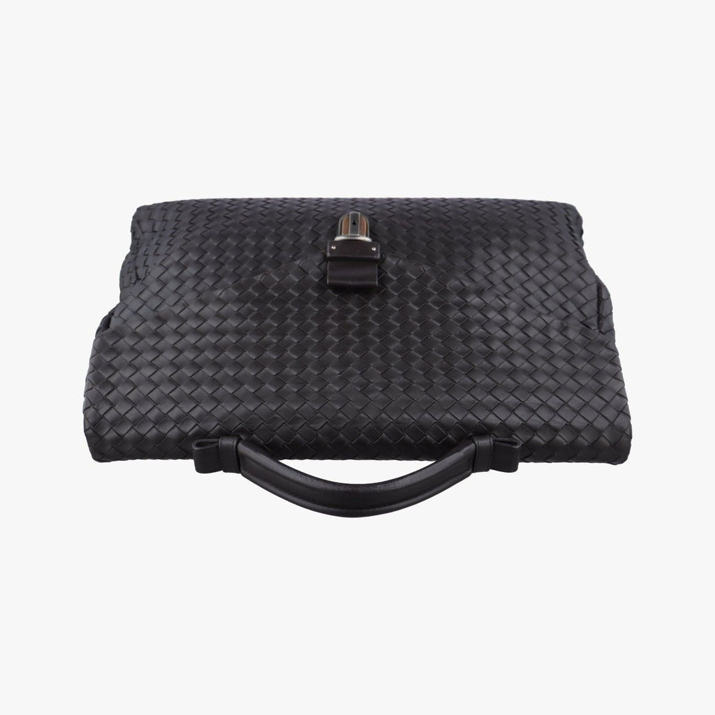 Bottega Veneta Intrecciato Black Lambskin Handbag — view 8