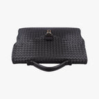 Bottega Veneta Intrecciato Black Lambskin Handbag — view 8