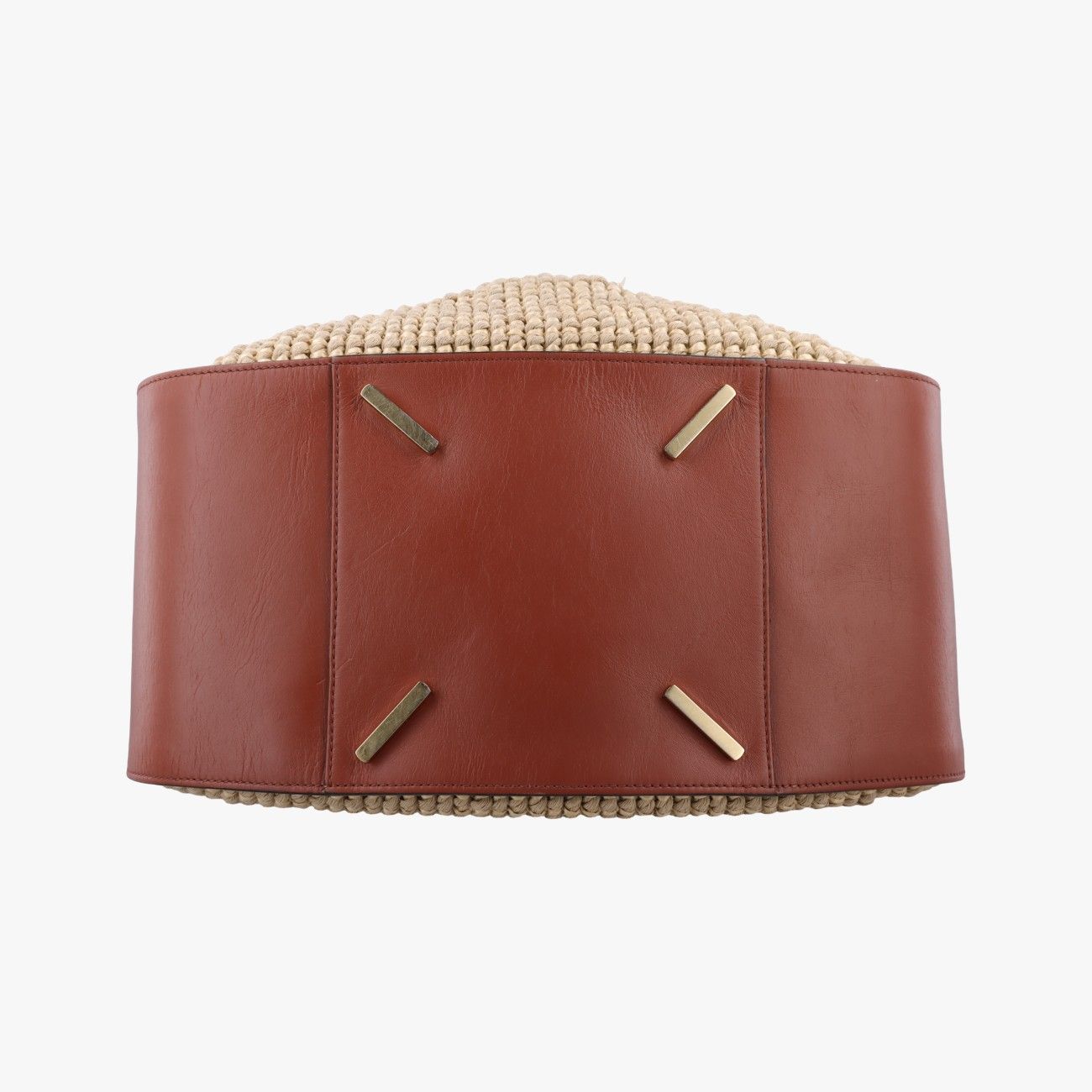 Loewe Hammock Small Brown Beige Leather Raffia Handbag — view 3
