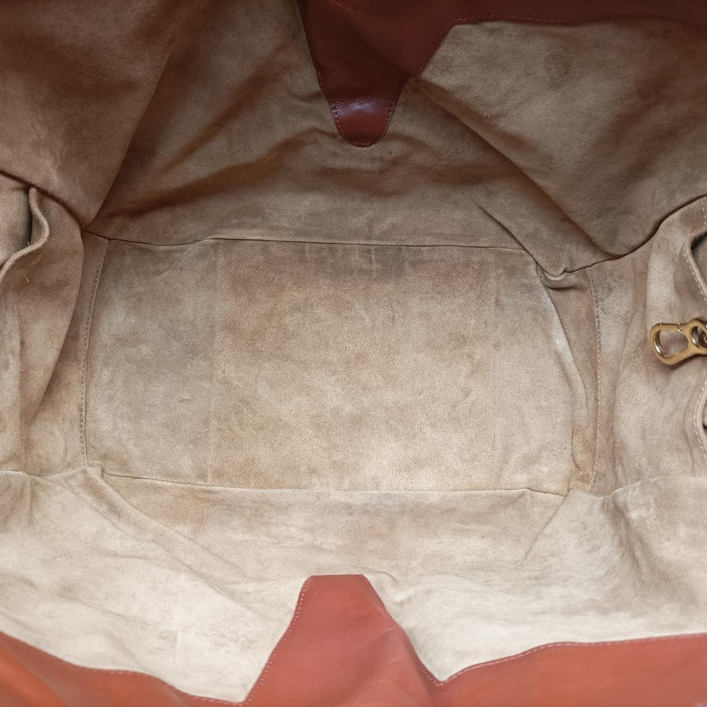 Loewe Hammock Small Brown Beige Leather Raffia Handbag — view 9