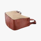 Loewe Hammock Small Brown Beige Leather Raffia Handbag — view 4